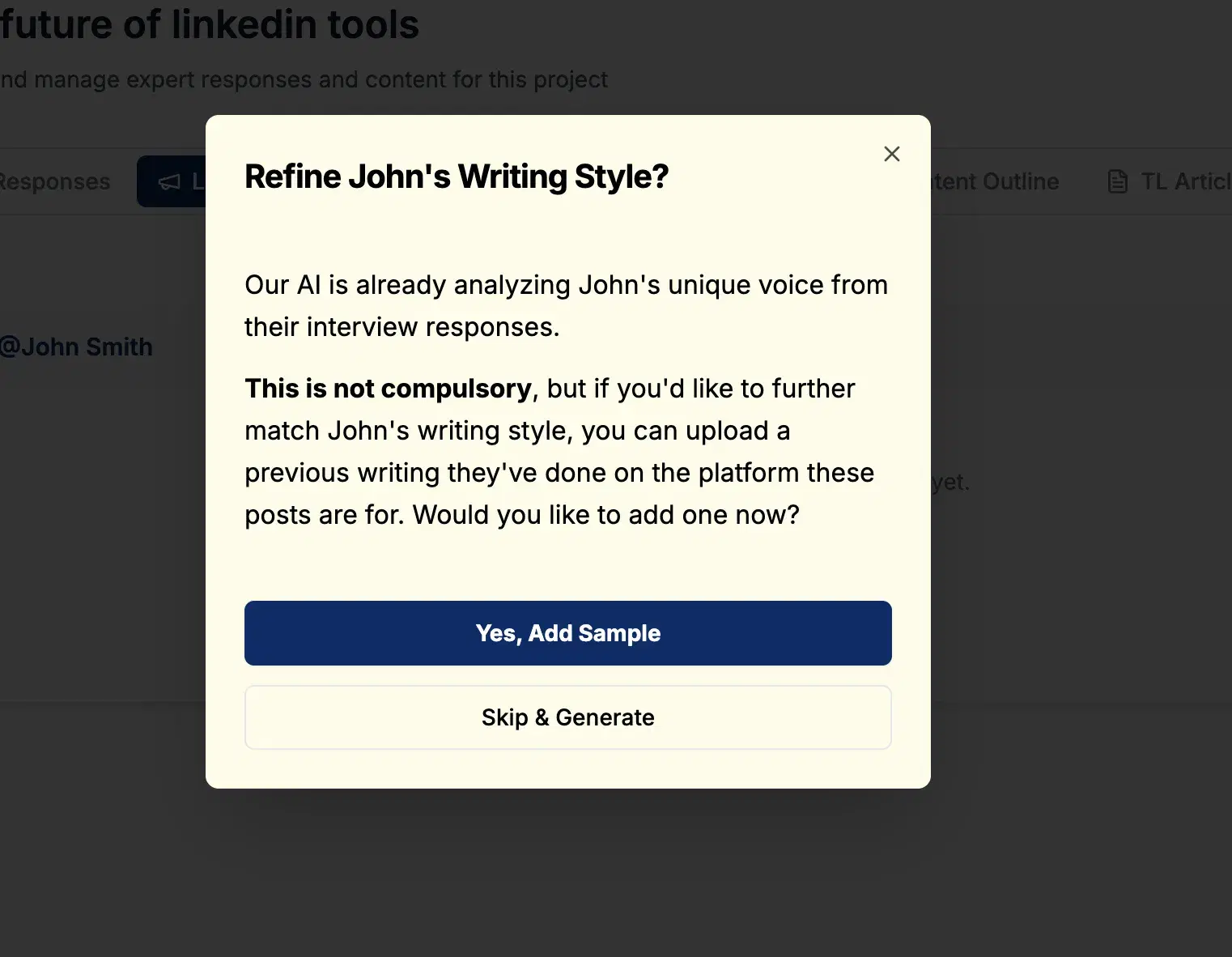 Leaps' edit-workflow menu offering one-click refines for hook strength, post length, and detail level.