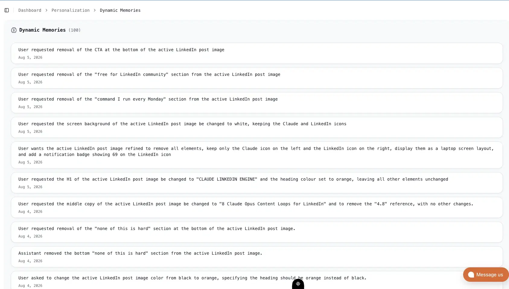 Oiti long-term memory storing edits and corrections for future drafts