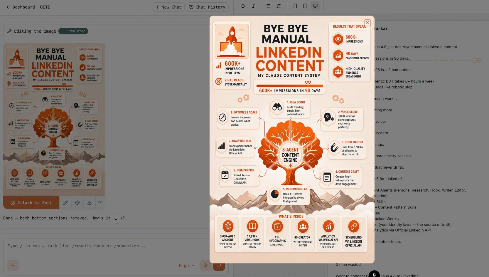 Oiti infographic generator turning a post into a branded visual