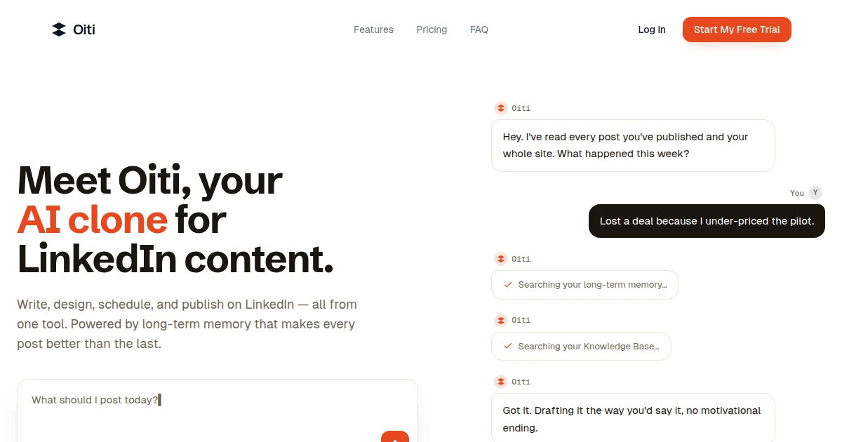 I built Oiti to make LinkedIn posts sound more like the person writing them